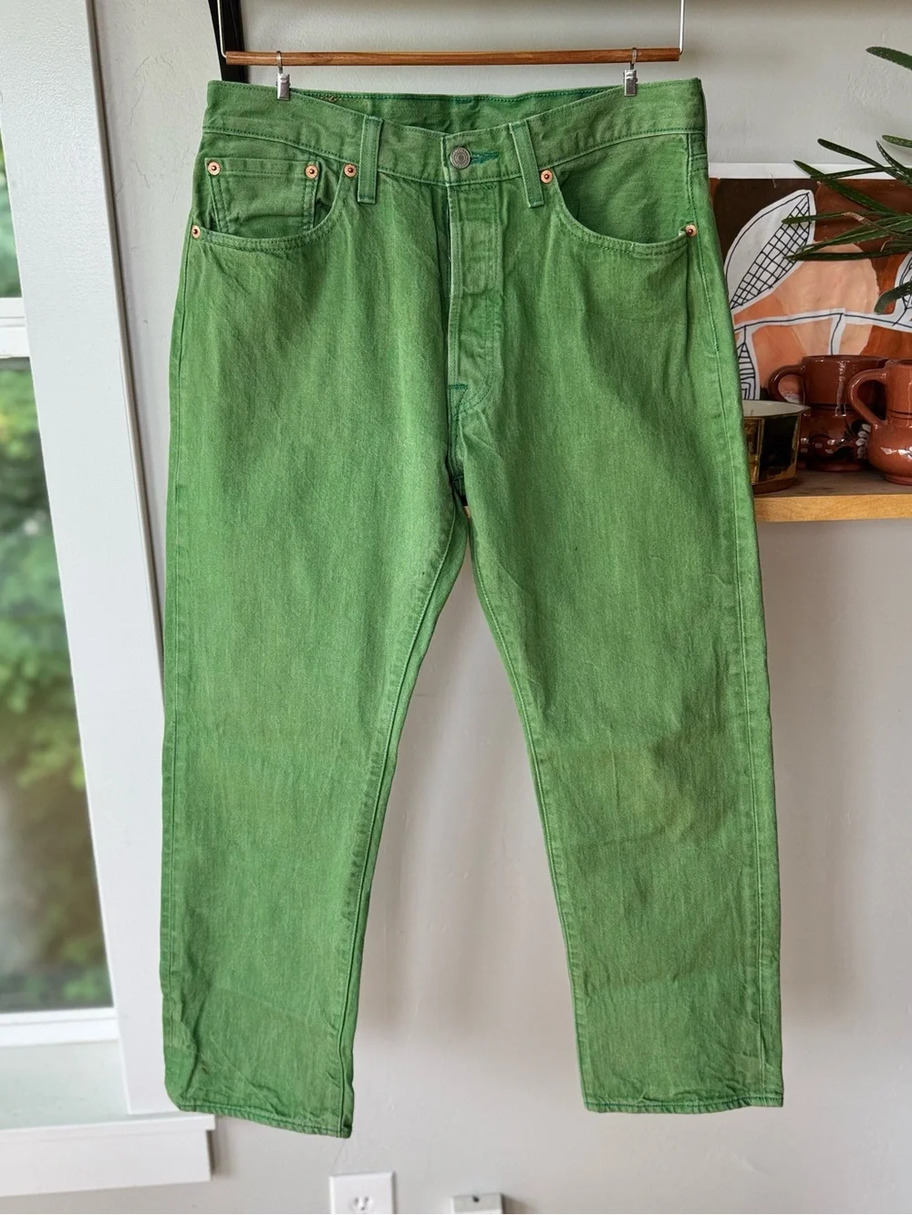 Levi’s 501 Green Denim Jeans Size 33 x 30